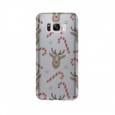 Christmas reindeer and candy canes cover for Samsung Galaxy S8