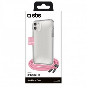 Transparent cover with coloured neck strap for iPhone 11