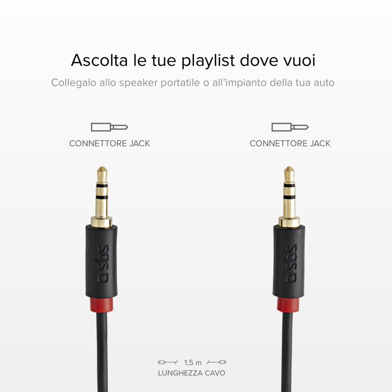 Audio stereo cable, 3,5mm jack made for mobile and smartphones