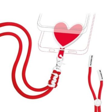 Laccio da collo universale per smartphone con placchetta a forma di cuore