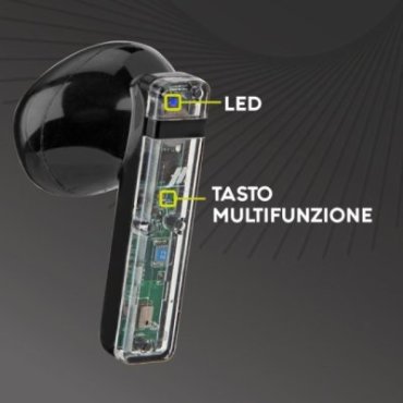 TWS Icy – earphones equipped with True Wireless Stereo technology and a transparent design