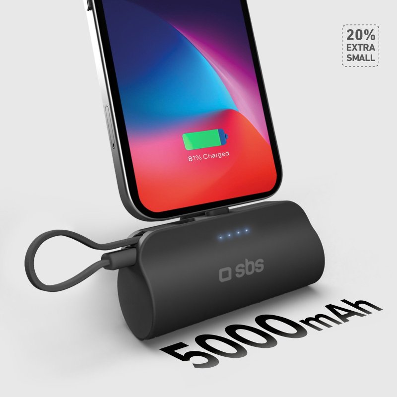 5000 mAh powerbank with stand function and integrated cable