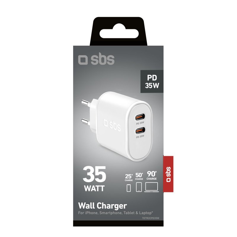 35W Power Delivery Wall Charger with two USB-Cs