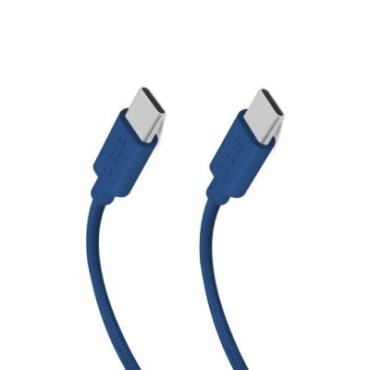 Cable USB-C - USB-C de tela con brida, 1,5 metros