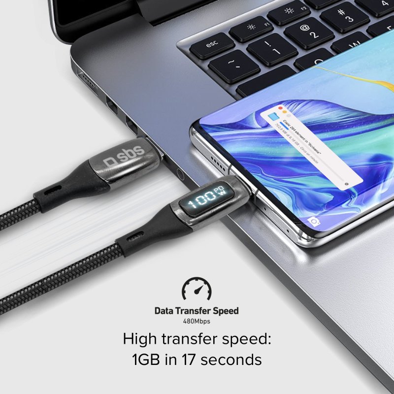 USB-C to USB-C data and charging cable