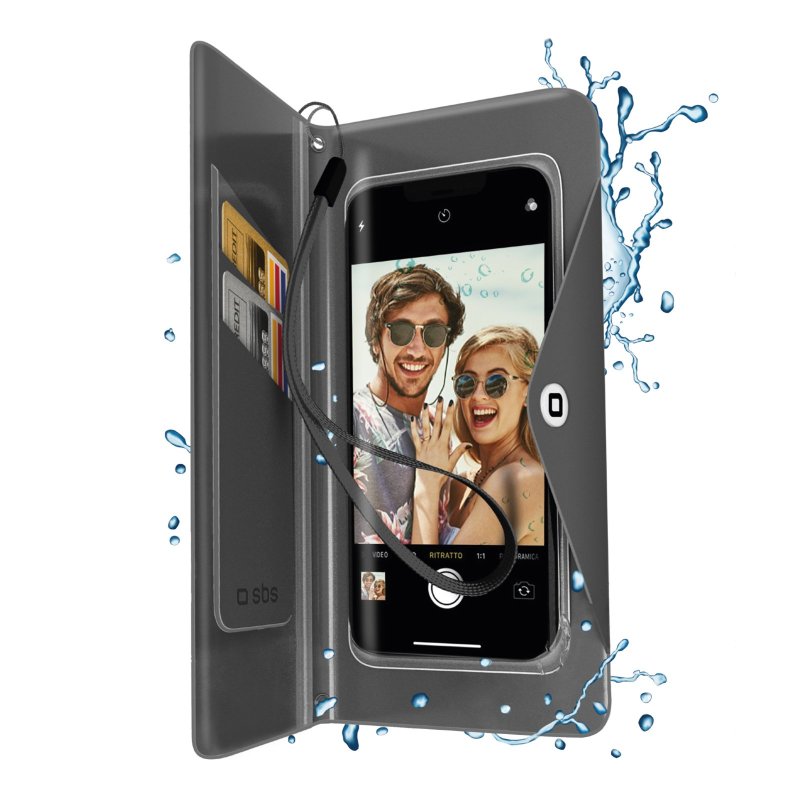 Splash-resistant transparent universal case